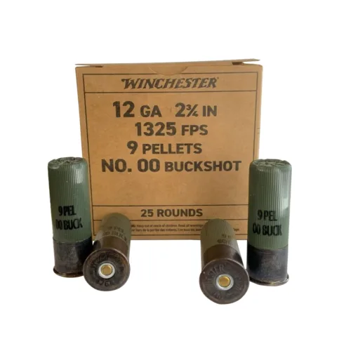 Winchester Ammunition, Military Grade, 12 Gauge, 2.75″, 00 Buck, 25 Round Box